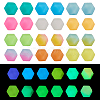 Pandahall 72Pcs 12 Colors  Luminous Hexagon Food Grade Silicone Beads SIL-TA0001-36-2