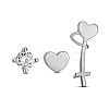 SHEGRACE Trendy Rhodium Plated 925 Sterling Silver Hearts Stud Earrings JE264A-1