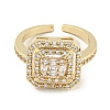 Brass Micro Pave Cubic Zirconia Cuff Rings RJEW-I103-020G-2