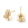 Frogs and Copper Coins Cubic Zirconia Stud Earrings EJEW-A066-03G-2