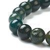 Natural Moss Agate Beaded Stretch Bracelets BJEW-A117-C-44-3