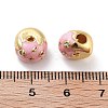 Donut Rack Plating Brass Enamel Beads KK-G512-03G-02-3