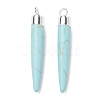 Natural Gemstone Brass Pointed Pendants G-B025-02P-3