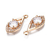 Brass Micro Pave Clear Cubic Zirconia Pendants KK-S359-097-RS-4