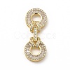 Rack Plating Brass Pave Clear Cubic Zirconia Fold Over Clasps X-KK-G458-05G-1