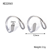 Anti-Tarnish Rhodium Plated 925 Sterling Silver Double Hoop Twist Earrings for Single Piercing GI7057-1-2