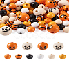 Craftdady 140Pcs Halloween Theme Painted Natural Wood Beads WOOD-CD0001-19-17