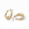 Brass Thick Hoop Earrings for Women EJEW-I270-02G-2