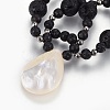 (Jewelry Parties Factory Sale)Spiral Shell Stretch Charm Bracelets BJEW-JB04116-3