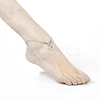 Synthetic Turquoise Charms Anklets AJEW-AN00234-02-4