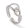 304 Stainless Steel Hollow Knot Open Cuff Rings for Women RJEW-G285-75P-1