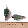 Natural Green Aventurine Copper Wire Wrapped Big Pendants G-B073-02RG-02-3