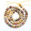 Frosted Natural Crazy Agate Round Bead Strands X-G-M063-6mm-02-2