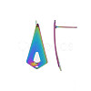 Rainbow Color 304 Stainless Steel Stud Earring Findings STAS-N098-016-4