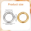 GOMAKERER 2Pcs 2 Colors 304 Stainless Steel Spring Gate Rings STAS-GO0001-21-2