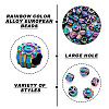 Fashewelry 50Pcs 5 Style Rainbow Color Alloy European Beads FIND-FW0001-32-NR-5