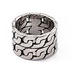 Cuban Link Chain Shape 304 Stainless Steel Finger Ring RJEW-F137-04AS-2