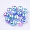 Rainbow ABS Plastic Imitation Pearl Beads OACR-Q174-10mm-02-1