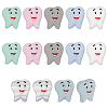 SUPERFINDINGS 14Pcs 7 Colors Tooth Food Grade Eco-Friendly Silicone Beads SIL-FH0001-06-1
