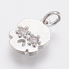Brass Micro Pave Cubic Zirconia Charms ZIRC-F083-012P-RS-1