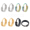 DICOSMETIC 8Pcs 4 Colors Twisted Ring Hoop Earrings for Girl Women STAS-DC0008-52-1