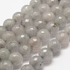 Faceted Natural White Jade Beads Strands X-G-F447-10mm-I06-1