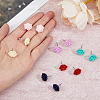 FIBLOOM 6 Pairs 6 Colors 3D Flower Polymer Clay Stud Earrings with 304 Stainless Steel Pins EJEW-FI0003-13-10