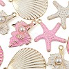 24Pcs 6 Style Spray Painted Alloy Pendants FIND-LS0001-60-4