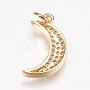 Brass Micro Pave Cubic Zirconia Pendants ZIRC-E145-62G-2