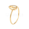 Ion Plating(IP) 304 Stainless Steel Shell Shape Finger Ring for Women RJEW-I096-12G-1
