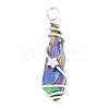 Electroplated Raw Rough Natural Quartz Crystal Copper Wire Wrapped Pendants PALLOY-JF02414-02-3