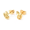 304 Stainless Steel Tiny Swan Stud Earrings with 316 Stainless Steel Pins for Women EJEW-J043-14G-1