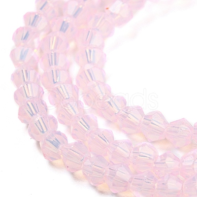 Baking Painted Transparent Glass Beads Strands DGLA-F029-J2mm-08-1