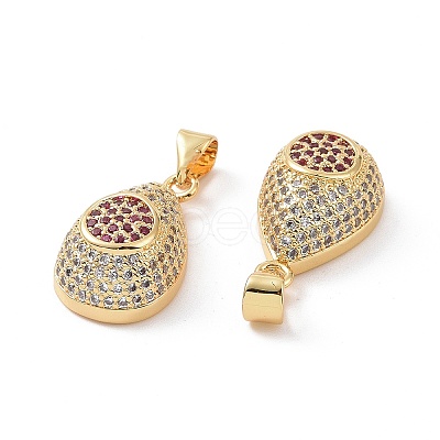 Brass Micro Pave Cubic Zirconia Pendants ZIRC-I063-40G-1