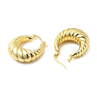 Brass Croissant Hoop Earrings for Women EJEW-A079-01G-1