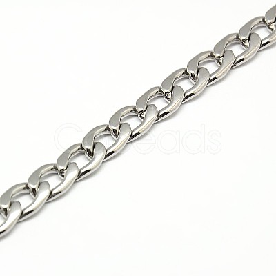 Tarnish Resistant Fashionable 304 Stainless Steel Curb Chain/Twisted Chain Necklaces STAS-A028-N126P-1