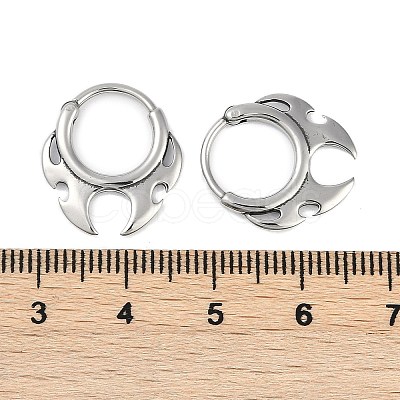 Fire Shaped 316 Surgical Stainless Steel Hoop Earrings EJEW-G416-35P-1