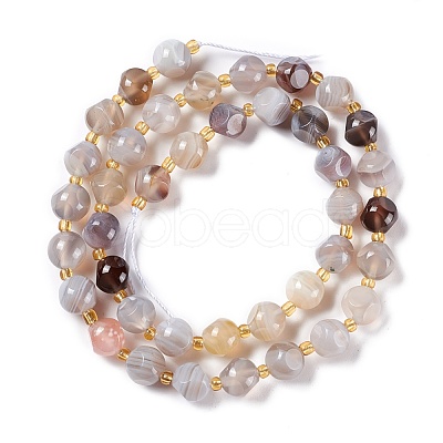 Natural Botswana Agate Beads Strands G-A030-B38-02-1