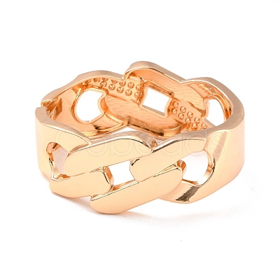 Curb Chain Shape Alloy Cuff Bangles BJEW-B049-01G-1