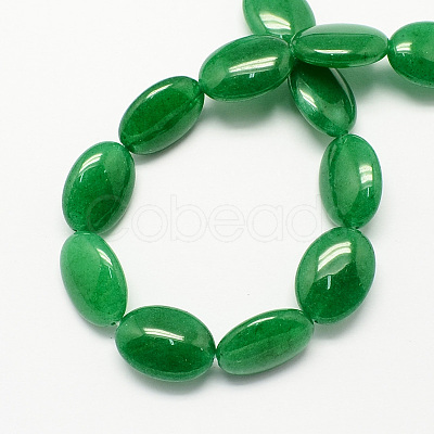 Flat Oval Gemstone Natural Malaysia Jade Stone Beads Strands G-S113-19-1