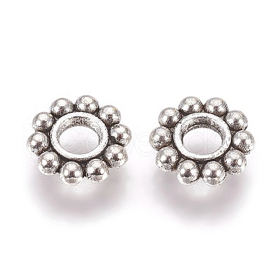 Tibetan Style Alloy Daisy Spacer Beads PALLOY-TAC0002-01AS-1