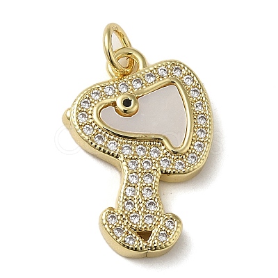 Brass Micro Pave Cubic Zirconia Pendants KK-Q808-12G-1