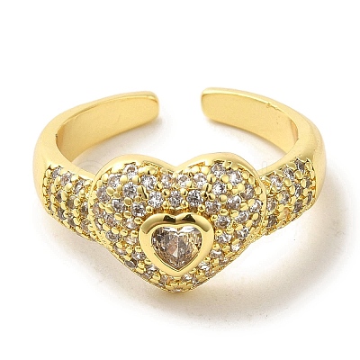 Brass Micro Pave Cubic Zirconia Rings for Women RJEW-E295-08G-01-1