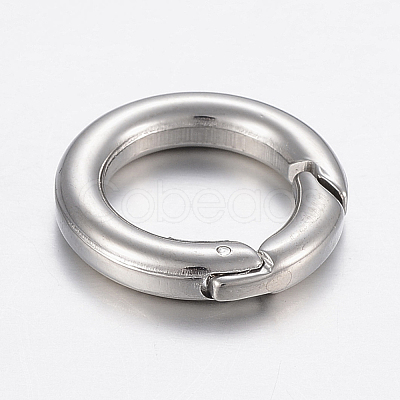 Tarnish Resistant 304 Stainless Steel Spring Gate Rings STAS-P198-09A-1