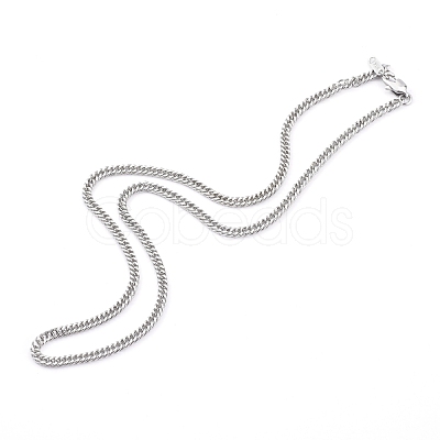 Non-Tarnish 304 Stainless Steel Diamond Cut Cuban Link Chain Necklaces NJEW-JN03368-02-1