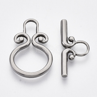 Non-Tarnish 304 Stainless Steel Toggle Clasps X-STAS-N087-07-1