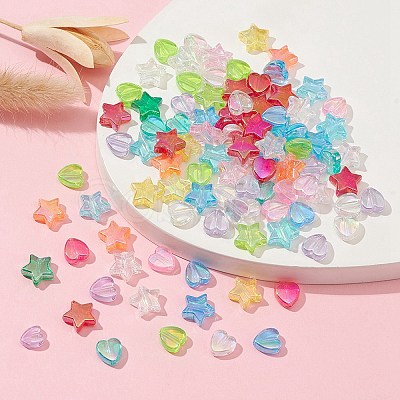 100Pcs 2 Style Eco-Friendly Transparent Acrylic Beads TACR-YW0001-86H-1