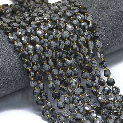 Natural Snowflake Obsidian Beads Strands G-K389-B65-01-1