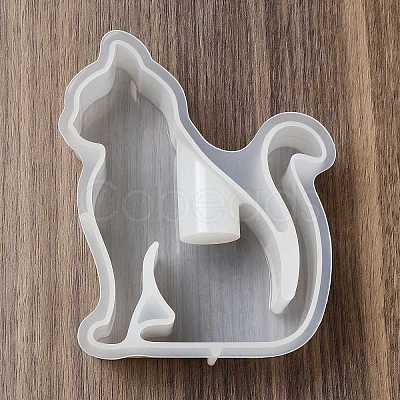 Lovely Cat Shape Candlestick Silhouette Silicone Molds SIMO-C010-01D-1