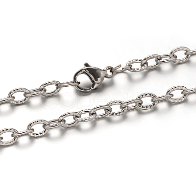 Tarnish Resistant 304 Stainless Steel Cable Chain Necklaces NJEW-M151-07P-1